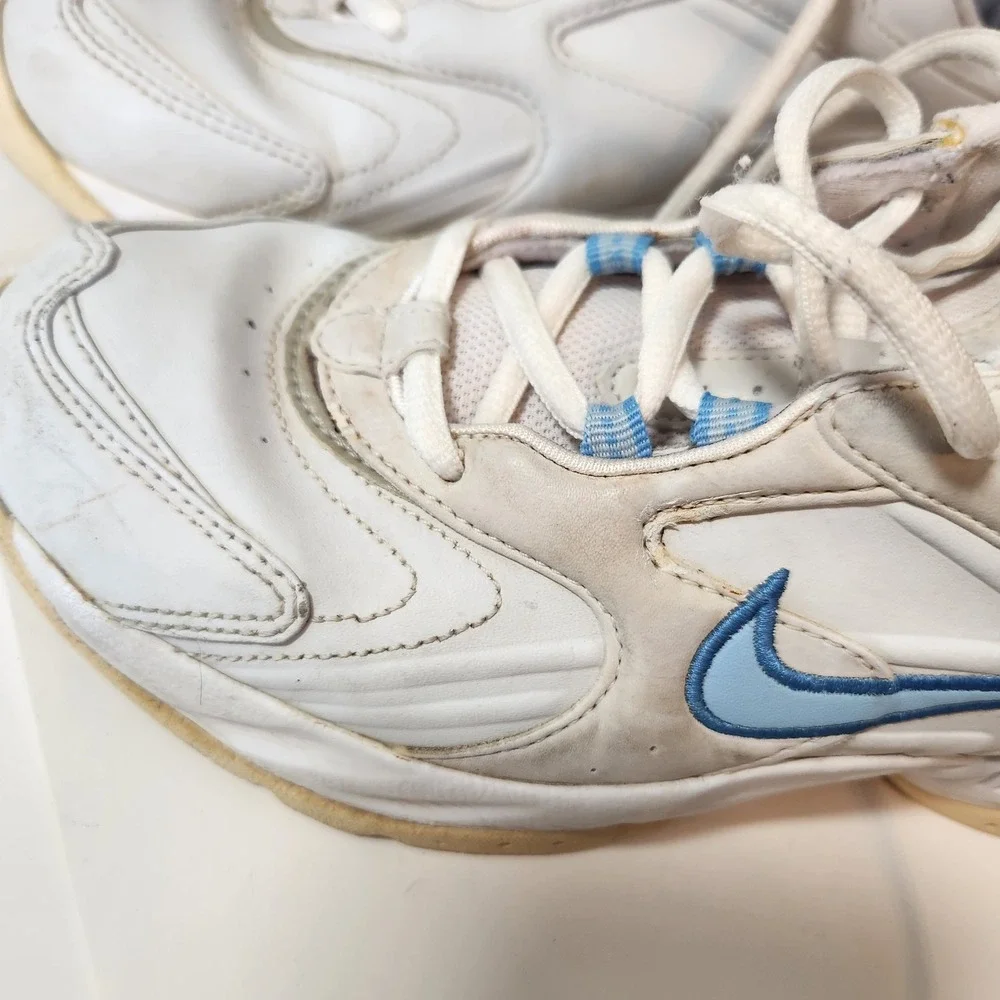 Nike Air Womens Training Shoes White Blue Vintage 2007 Y2K Sneakers 8.5 - Picture 9 of 11